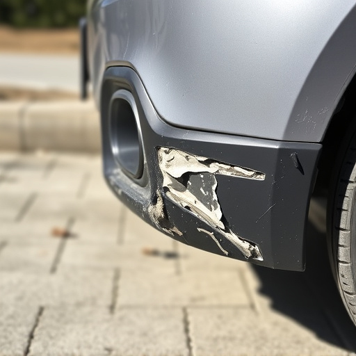 damaged car bumper