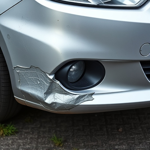 damaged car bumper
