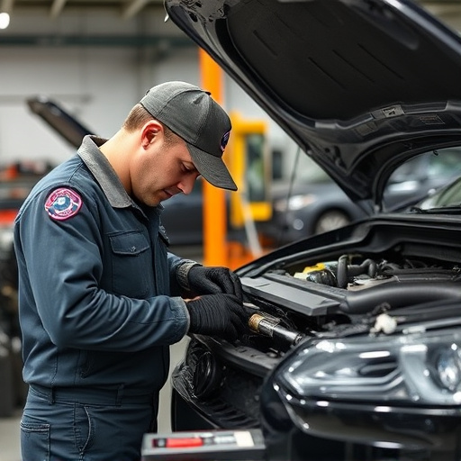 auto technician working