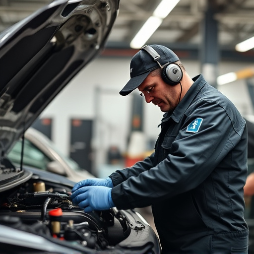auto technician working