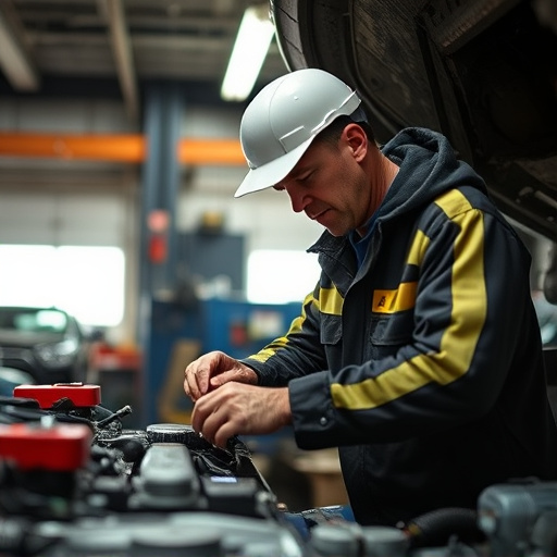 auto technician working