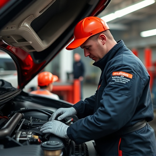 auto technician working
