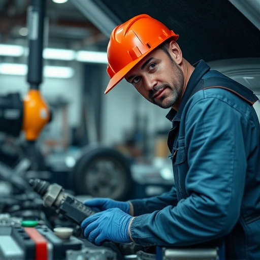 auto technician working