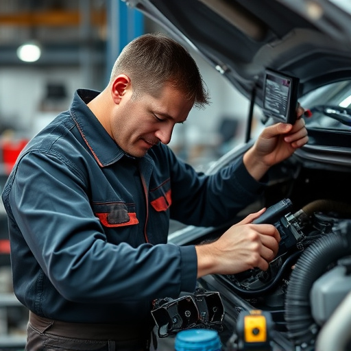 auto technician working