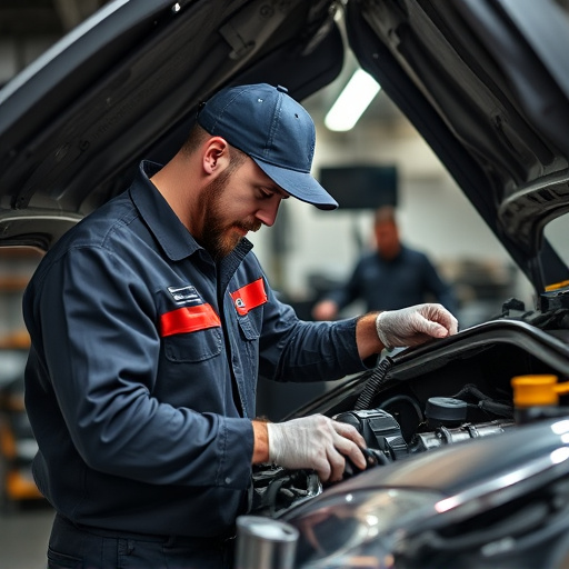 auto technician working
