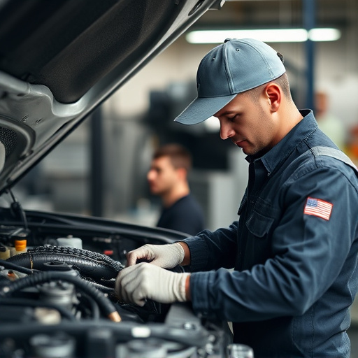 auto technician working