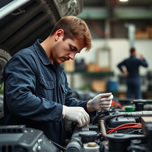 auto technician working