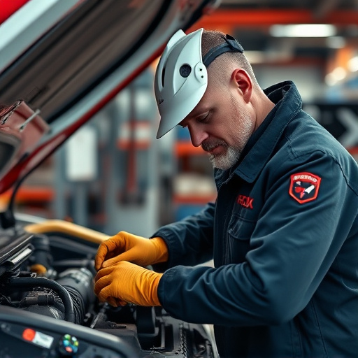 auto technician working