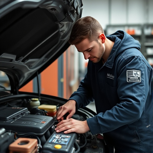 auto technician working