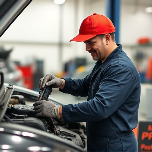 auto technician working