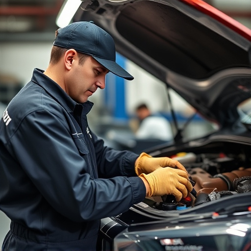 auto technician working