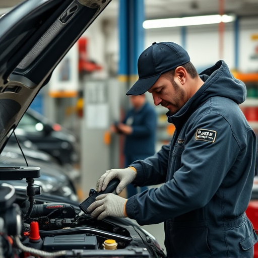 auto technician working