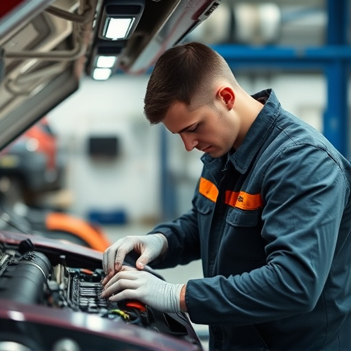auto technician working