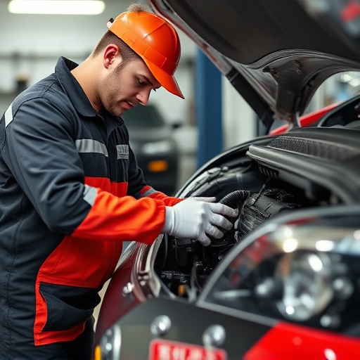 auto technician working