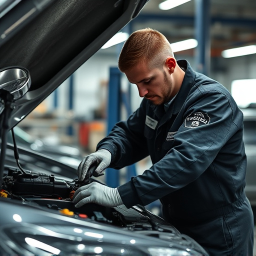 auto technician working