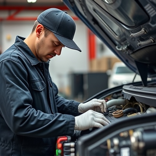 auto technician working