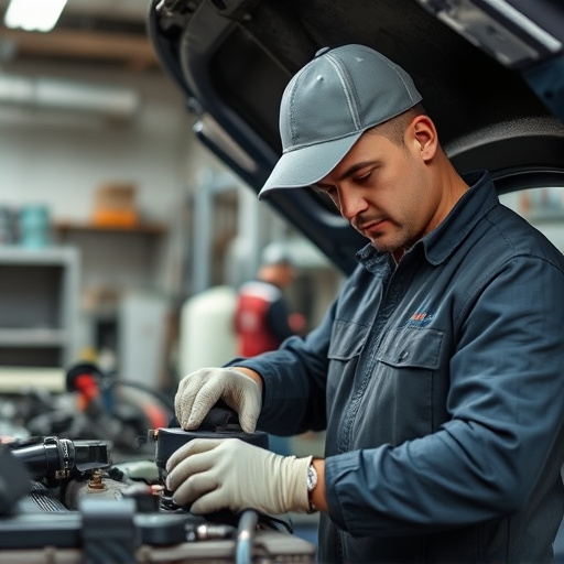 auto technician working