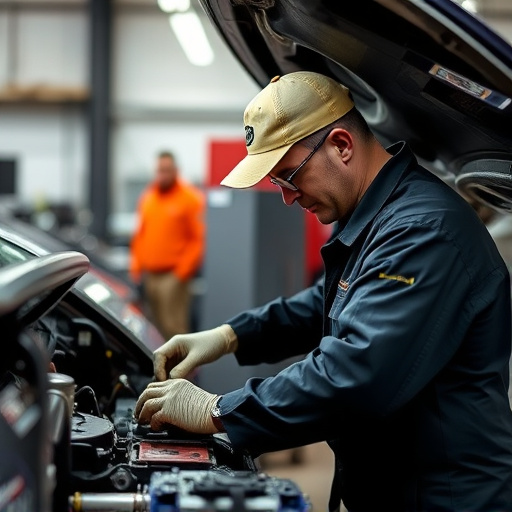 auto technician working
