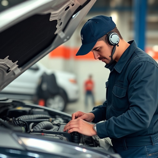 auto technician working