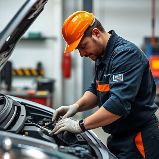 auto technician working