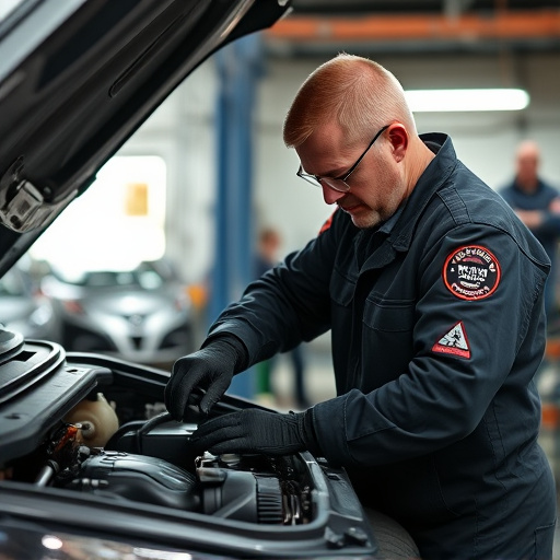 auto technician working