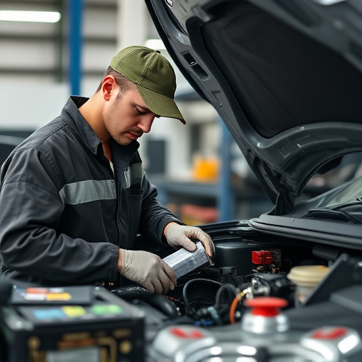 auto technician working