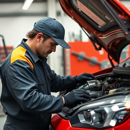 auto technician working