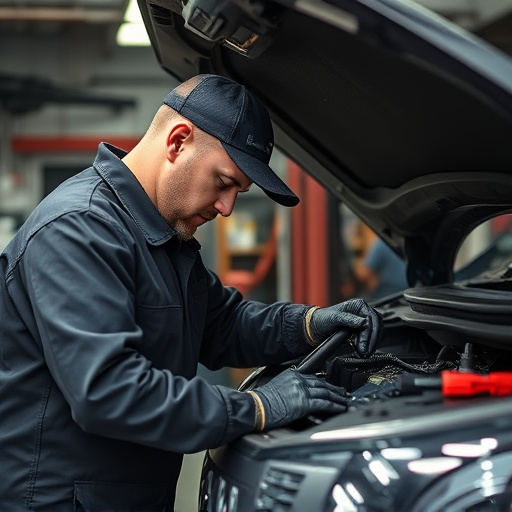 auto technician working