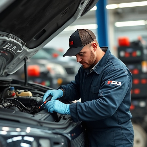 auto technician working