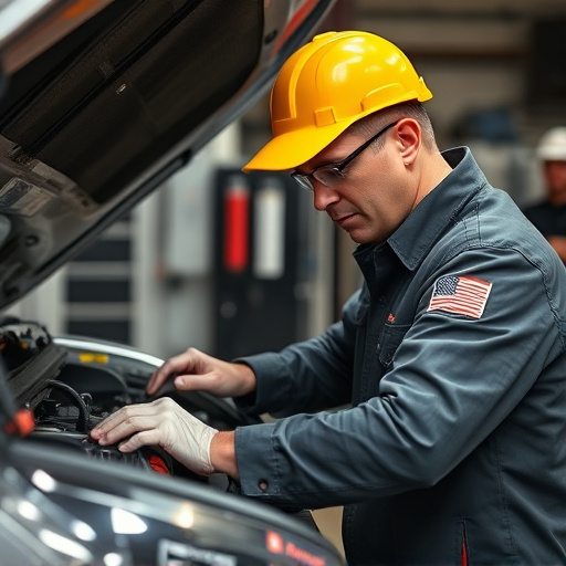 auto technician working