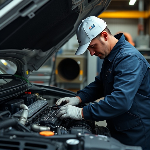 auto technician working