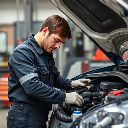 auto technician working