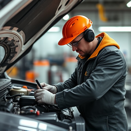auto technician working