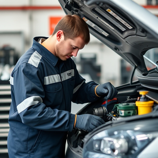 auto technician working
