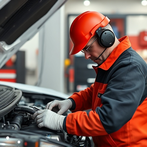 auto technician working