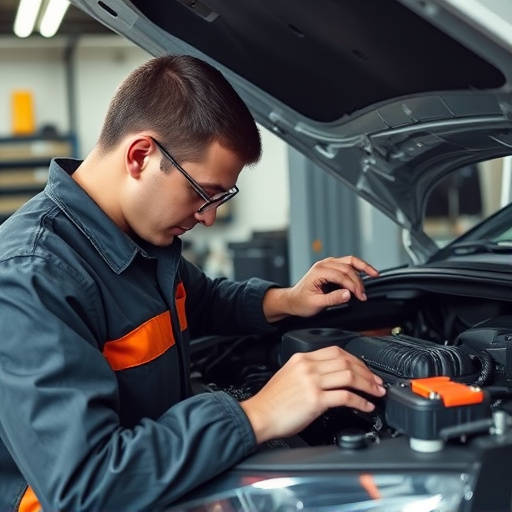auto technician working