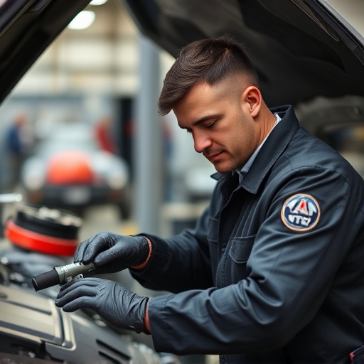 auto technician working