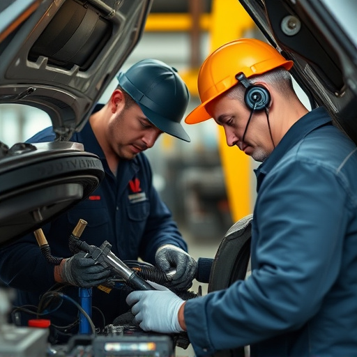 auto technician working