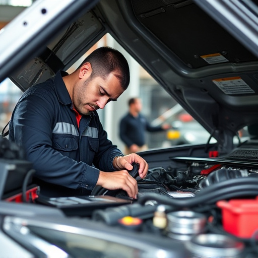 auto technician working