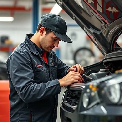 auto technician working