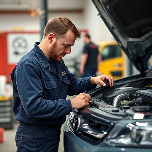 auto technician working