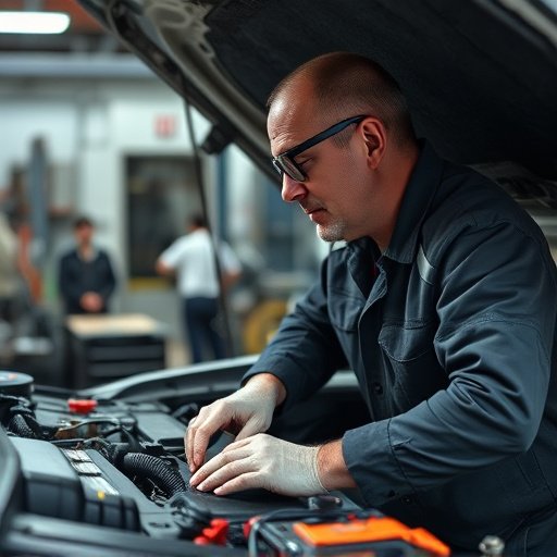 auto technician working