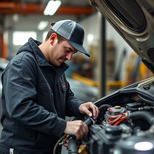 auto technician working