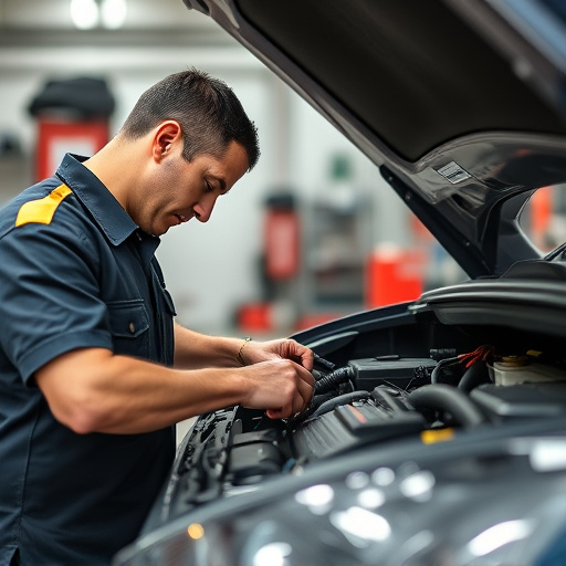 auto technician working