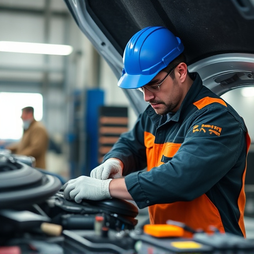 auto technician working