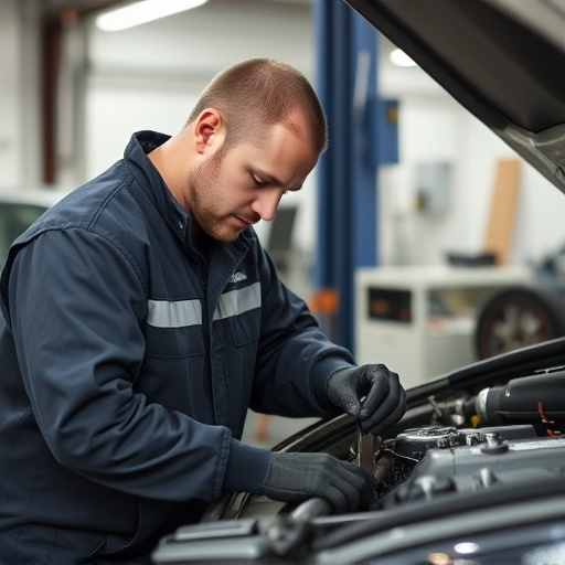 auto technician working