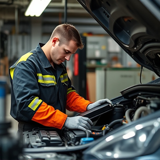 auto technician working