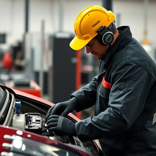 auto technician working