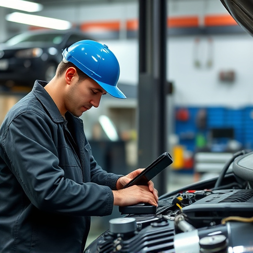 auto technician working