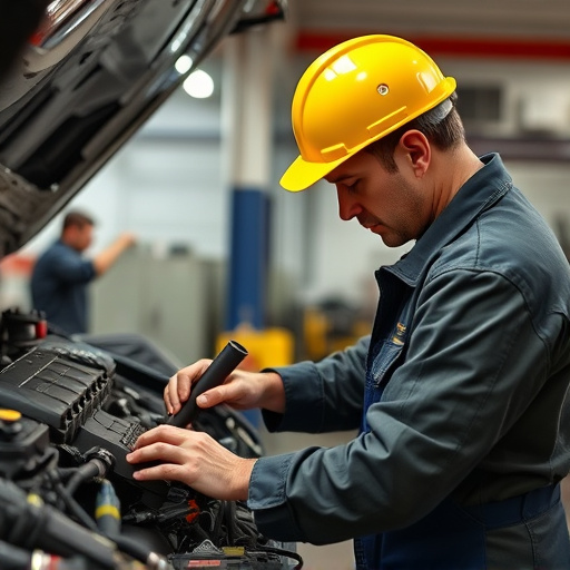 auto technician working